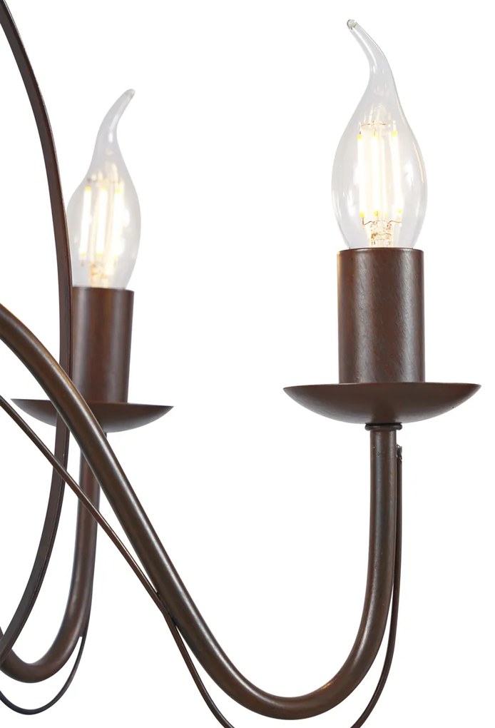 Candelabro Clássico Castanho Ferrugem 5-Luzes - Giuseppe Clássico / Antigo,Country / Rústico