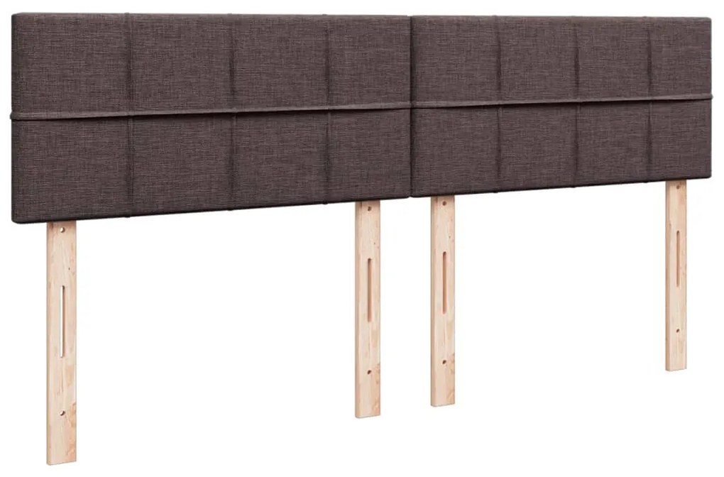 Cama com molas/colchão 200x200 cm tecido castanho-escuro