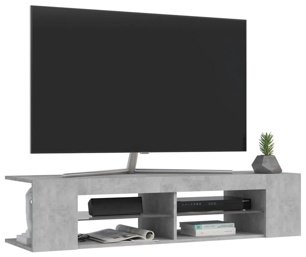 Móvel de TV com luzes LED 135x39x30 cm cinzento cimento