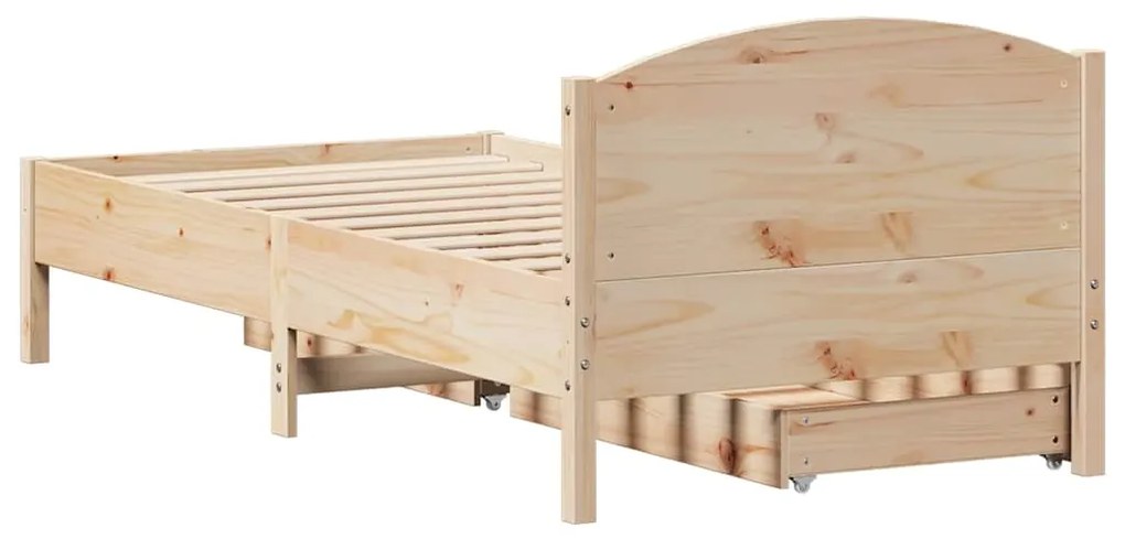 Cama sem colchão 75x190 cm madeira de pinho maciça