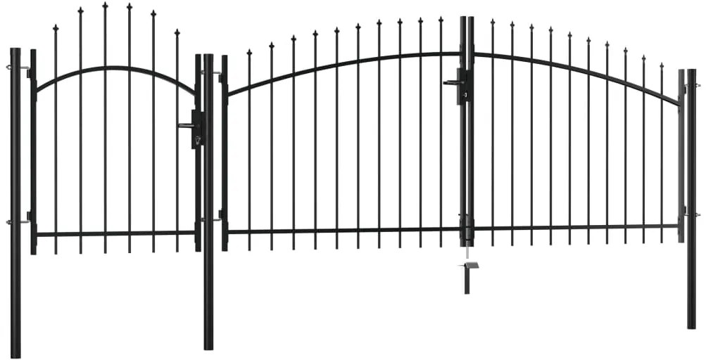 Portão de jardim 1,5x4 m aço preto
