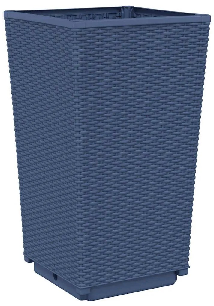 Vasos/floreiras 4 pcs 32,5x32,5x57 cm PP cinzento azul