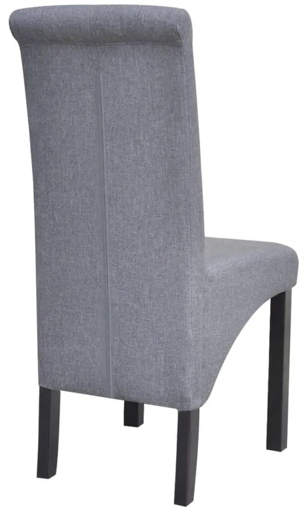 Cadeiras de jantar 4 pcs tecido cinzento-claro
