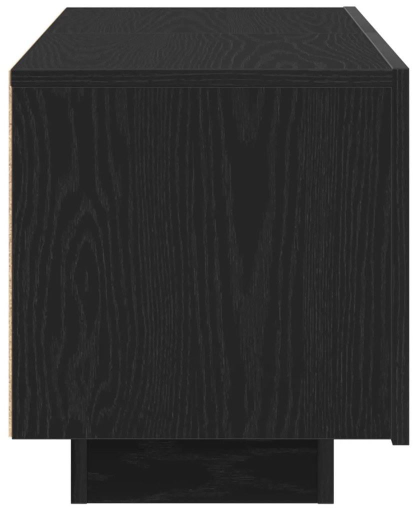 Estante para TV vidaXL Preta em Carvalho 100x35x40 cm em Madeira Engen