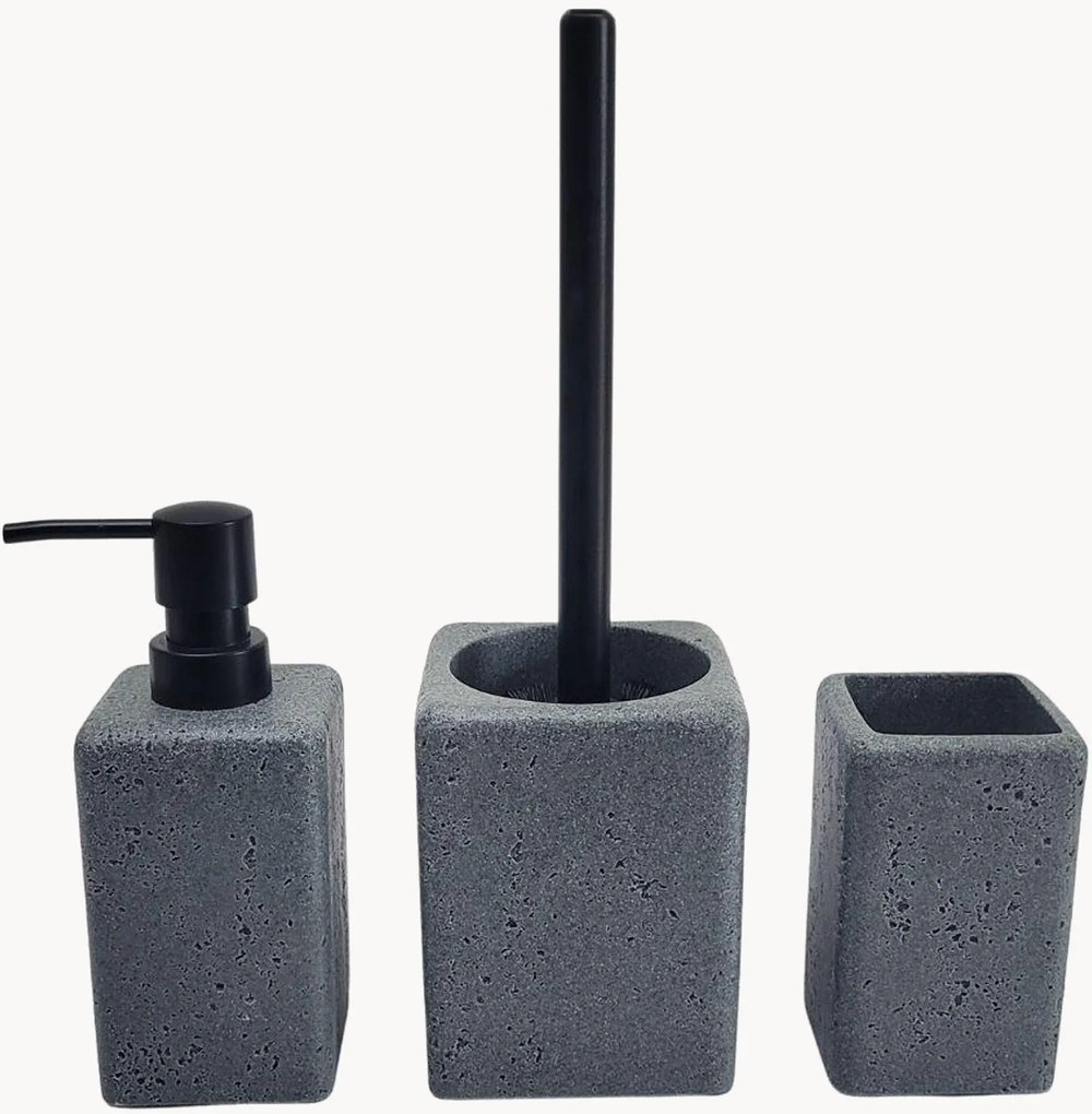 Conjunto de acessórios para casa de banho em pedra natural Granite, conjunto de 3