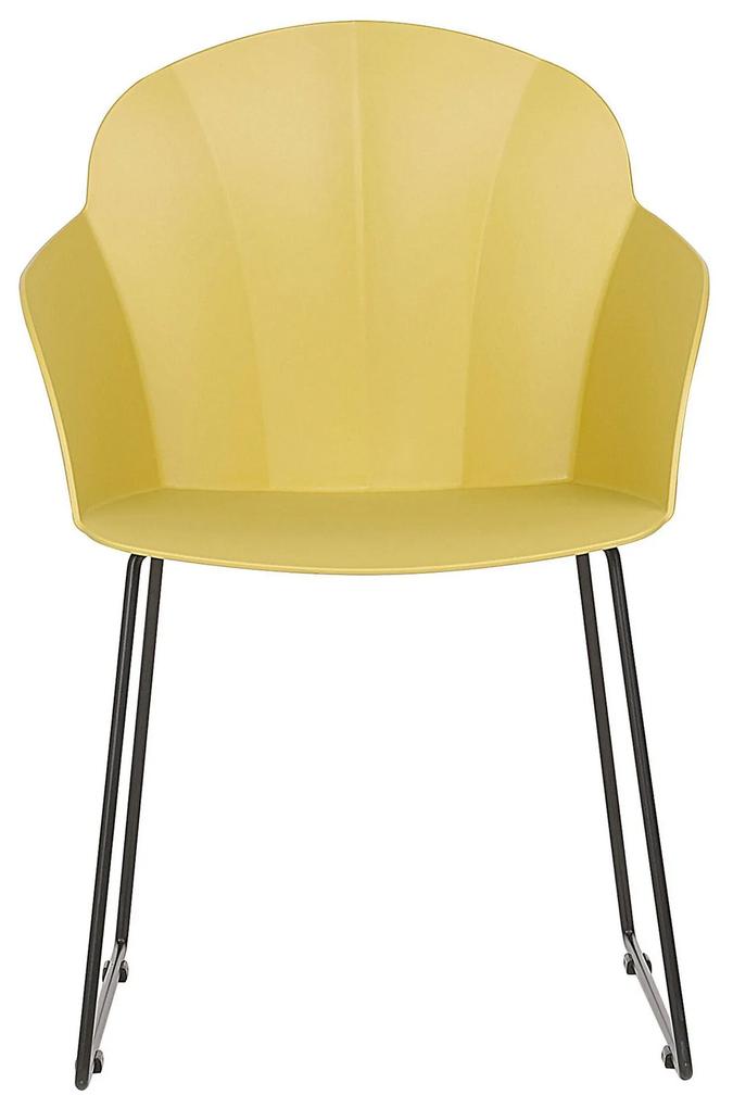 Conjunto de 2 cadeiras de jantar amarelas SYLVA Beliani