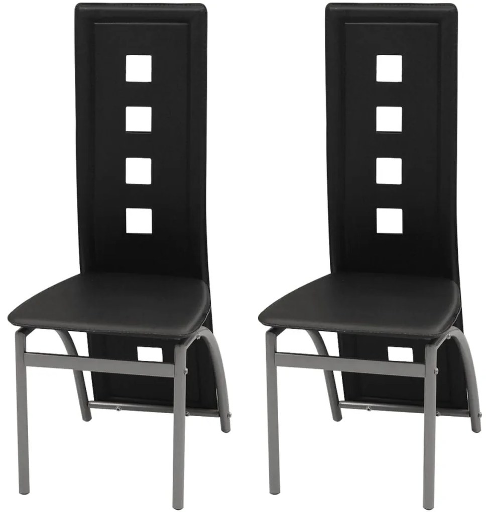 vidaXL Cadeiras de jantar 2 pcs couro artificial preto