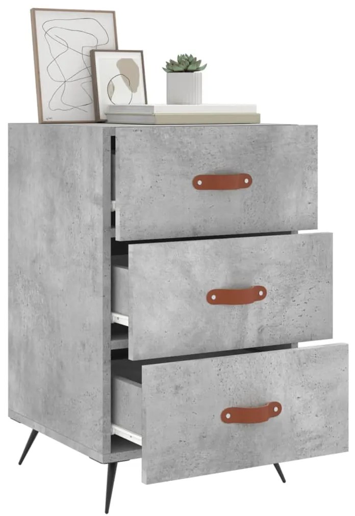 Mesa de cabeceira 40x40x66 cm derivados madeira cinza cimento