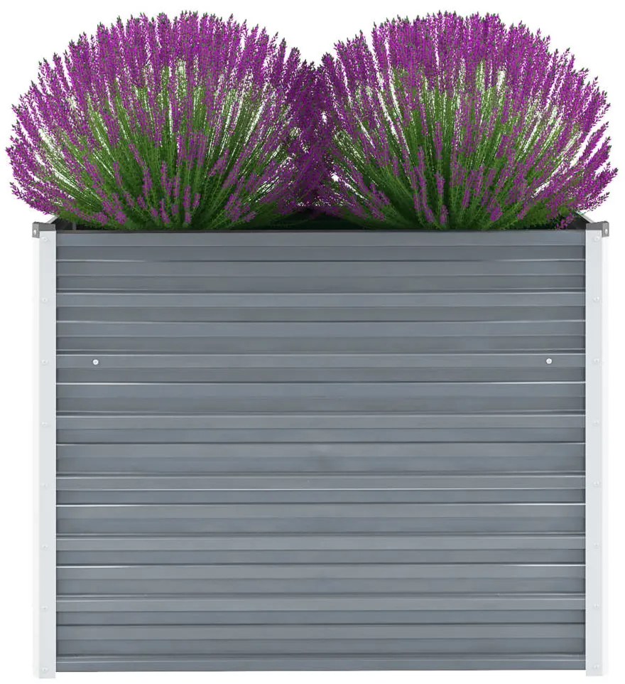 Canteiro elevado de jardim aço galvanizado 100x40x77cm cinzento