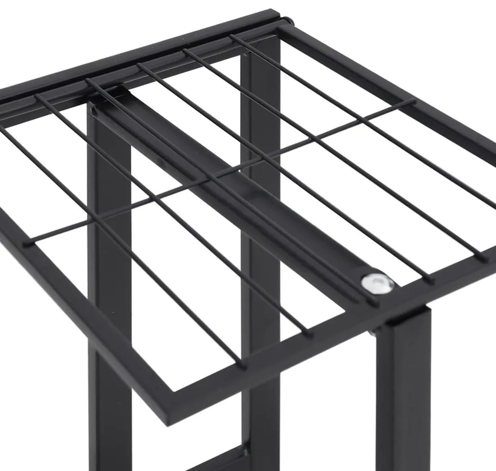 Suporte vasos c/ 4 prateleiras e rodas 44x23x80 cm ferro preto