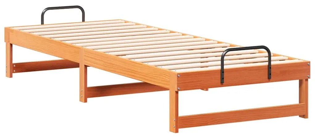 Estrutura de Cama com Alças Castanho 80 x 200 cm