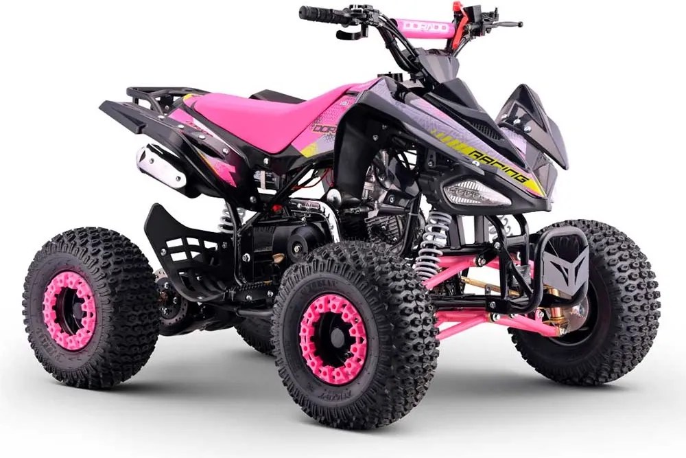 Mini moto 4 gasolina para crianças de 110 cc, automática, 4 tempos, com marcha-atrás e limitador de velocidade Dorado A110 R7 Rosa