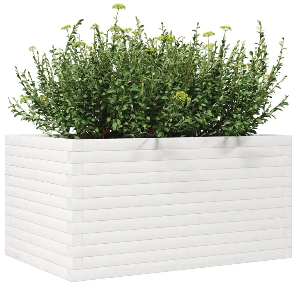 Vaso/floreira de jardim 90x60x45,5 cm pinho maciço branco