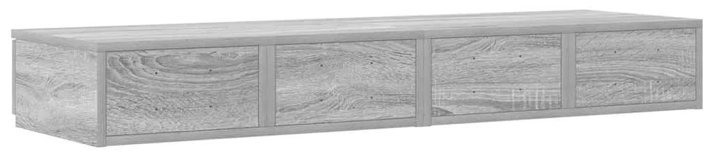 Gavetas para Cama vidaXL Cinza Sonoma 120x36,5x16,5 cm Madeira de Enge