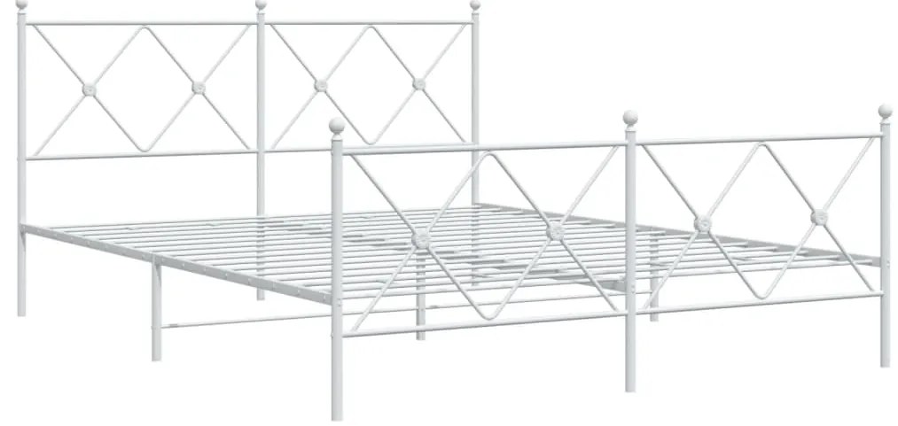 Estrutura de cama com cabeceira e pés 150x200 cm metal branco