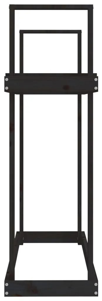 Suporte para lenha 110x35x108,5 cm pinho maciço preto