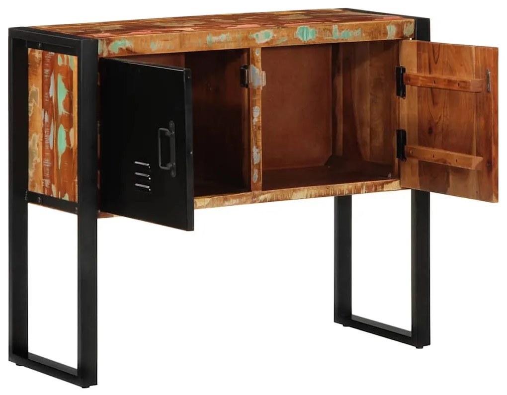 Armário consola multicor 90x35x75 cm madeira maciça recuperada