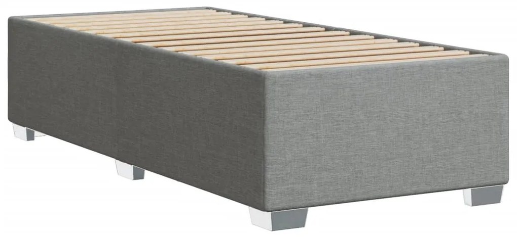 Estrutura de cama 90x190 cm tecido cinza-claro