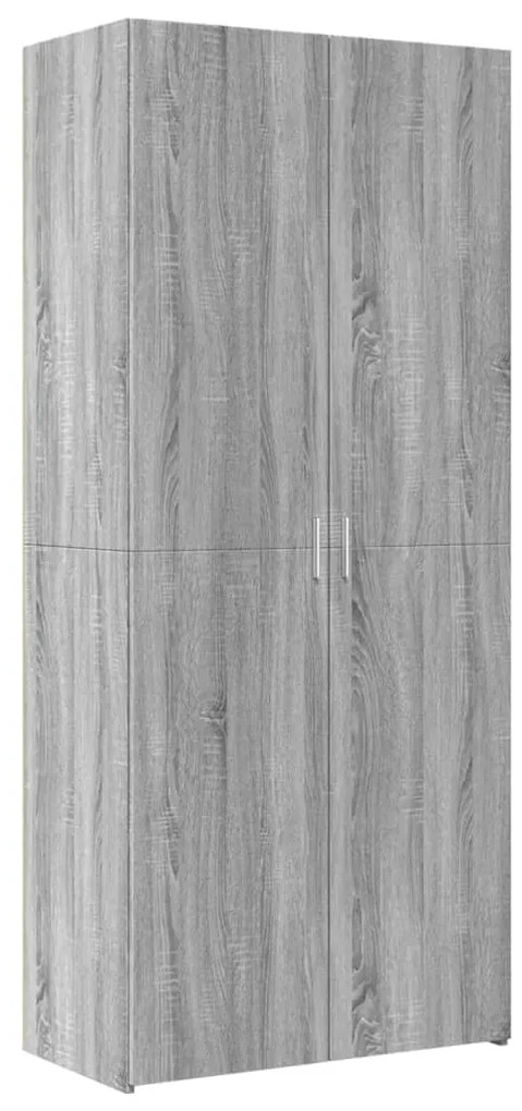 Armário alto 80x42,5x249 cm derivados de madeira cinza sonoma