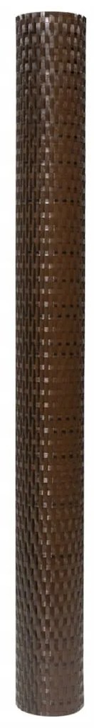 Tela de varanda 500x80 cm vime PE castanho e preto