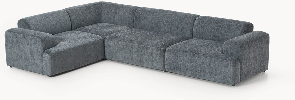 Sofá de canto comprido Melva (4 lugares)