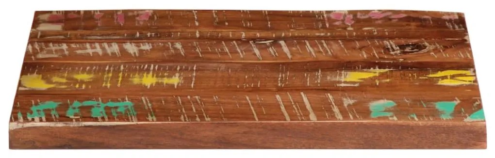 Tampo de mesa retangular 60x50x3,8 cm madeira recuperada maciça