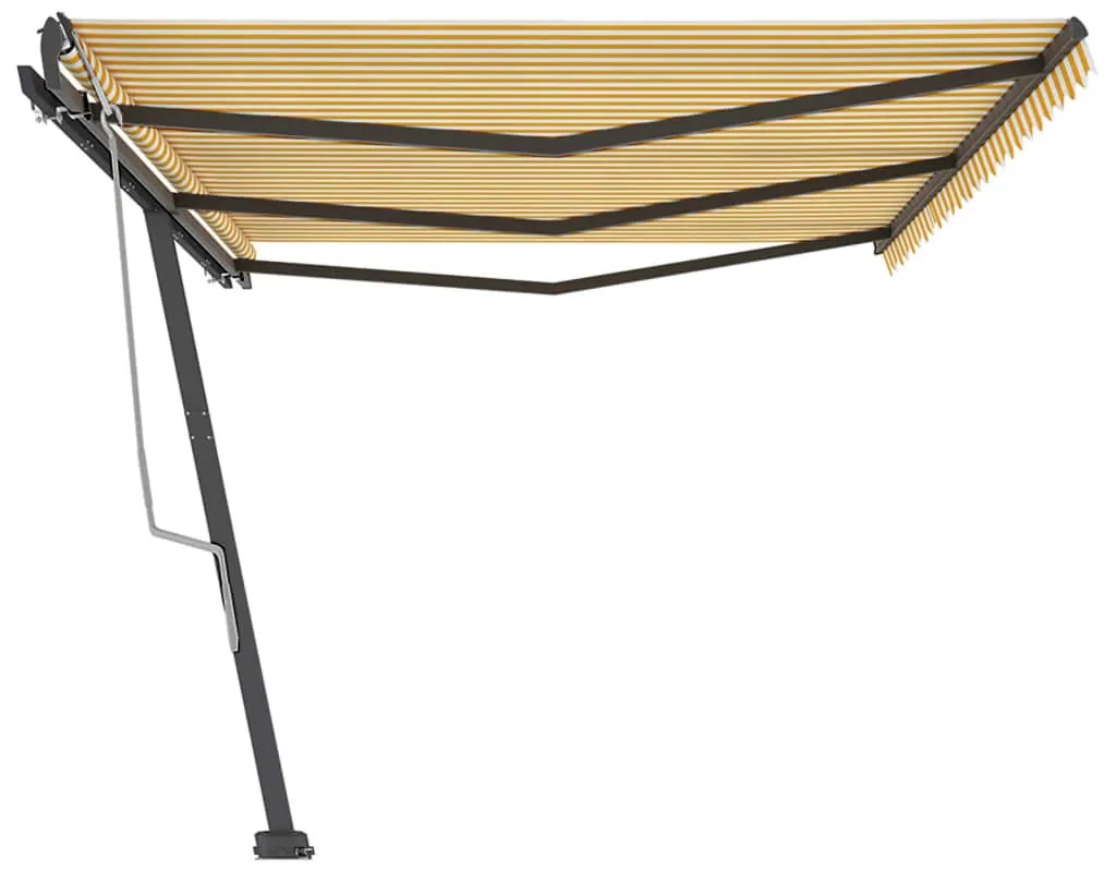 Toldo retrátil manual independente 600x350 cm amarelo e branco