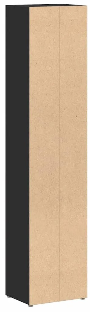 Armários para CD 2 pcs 21x16x93,5 cm contraplacado preto