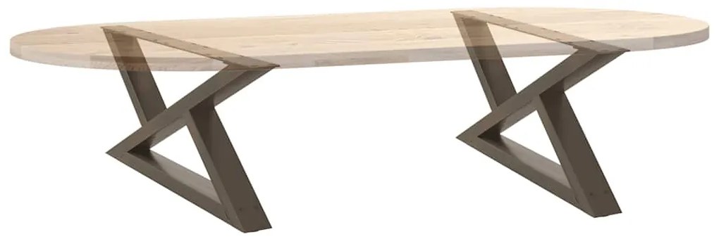 Pés para mesa de centro 2 peças aço natural 70x(30-31,3) cm aço