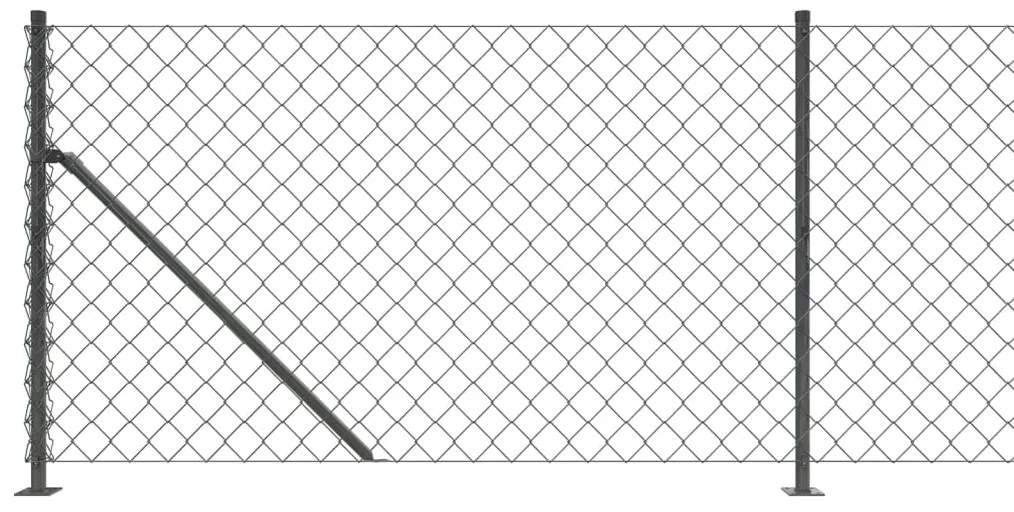 Cerca de arame com flange 1x25 m antracite