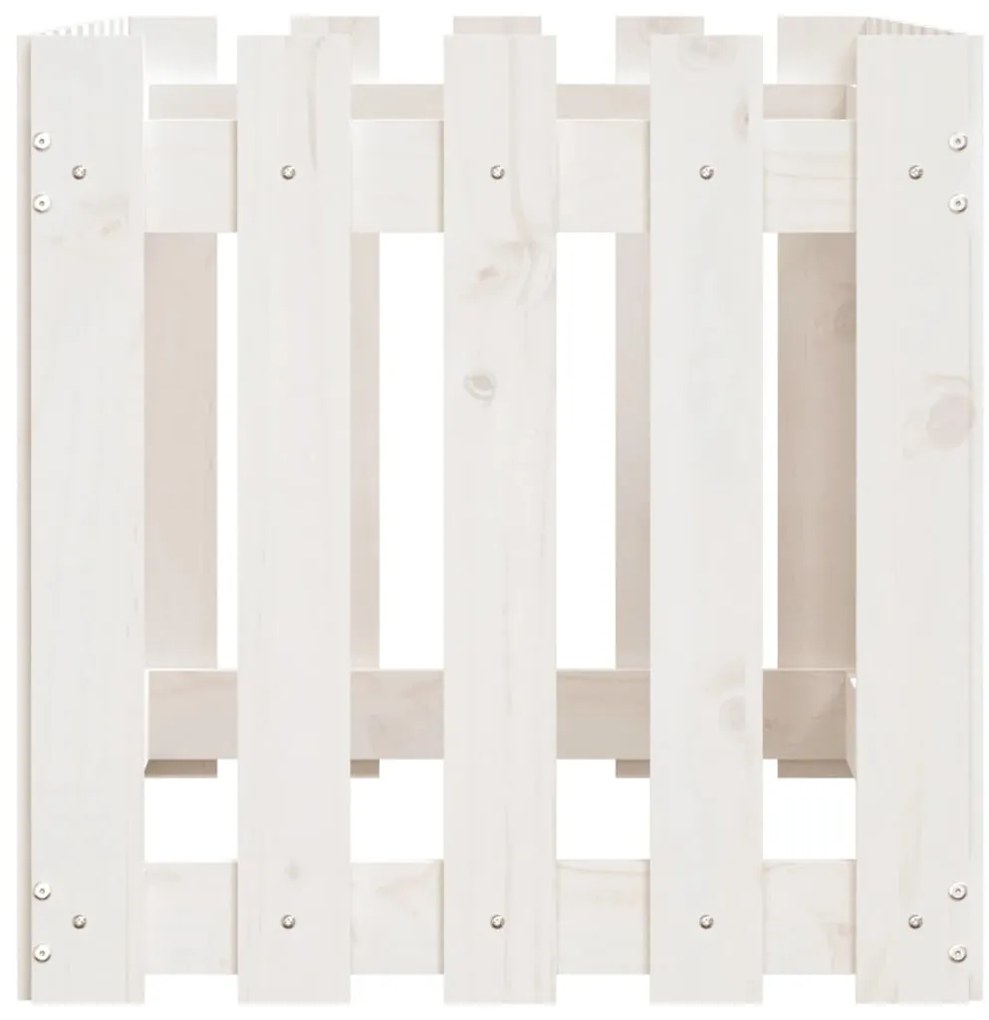 Canteiro elevado design cerca 100x50x50 cm pinho maciço branco