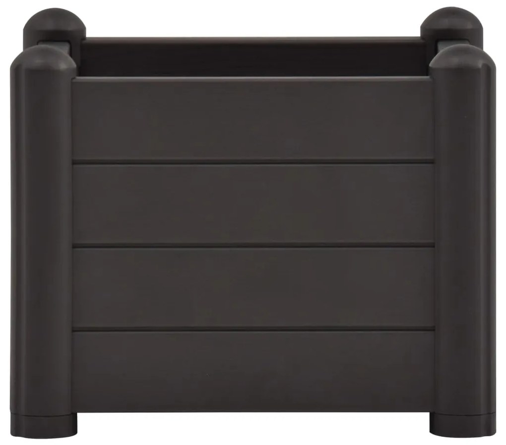 Canteiro elevado para jardim PP 43x43x35 cm antracite