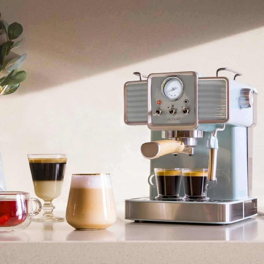 Máquina de café Express Power Espresso 20 Tradizionale 1350 W, expresso e cappugrap não, 20 barras e termoblock, vapor, manómetro, design vintage, cap