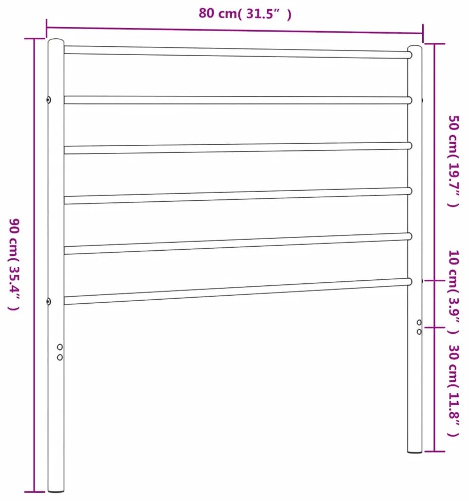 Cabeceira de cama 75 cm metal branco