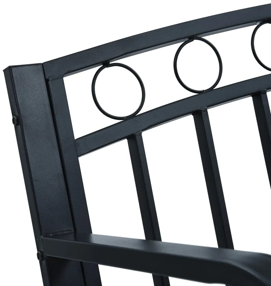 Banco jardim 125 cm aço preto