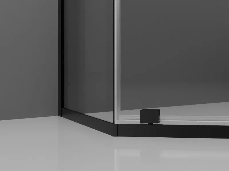 Mexen Exo-R cabine de duche pentagonal de abrir 90 x 90 cm, transparente, preta - 812-090-090-70-00