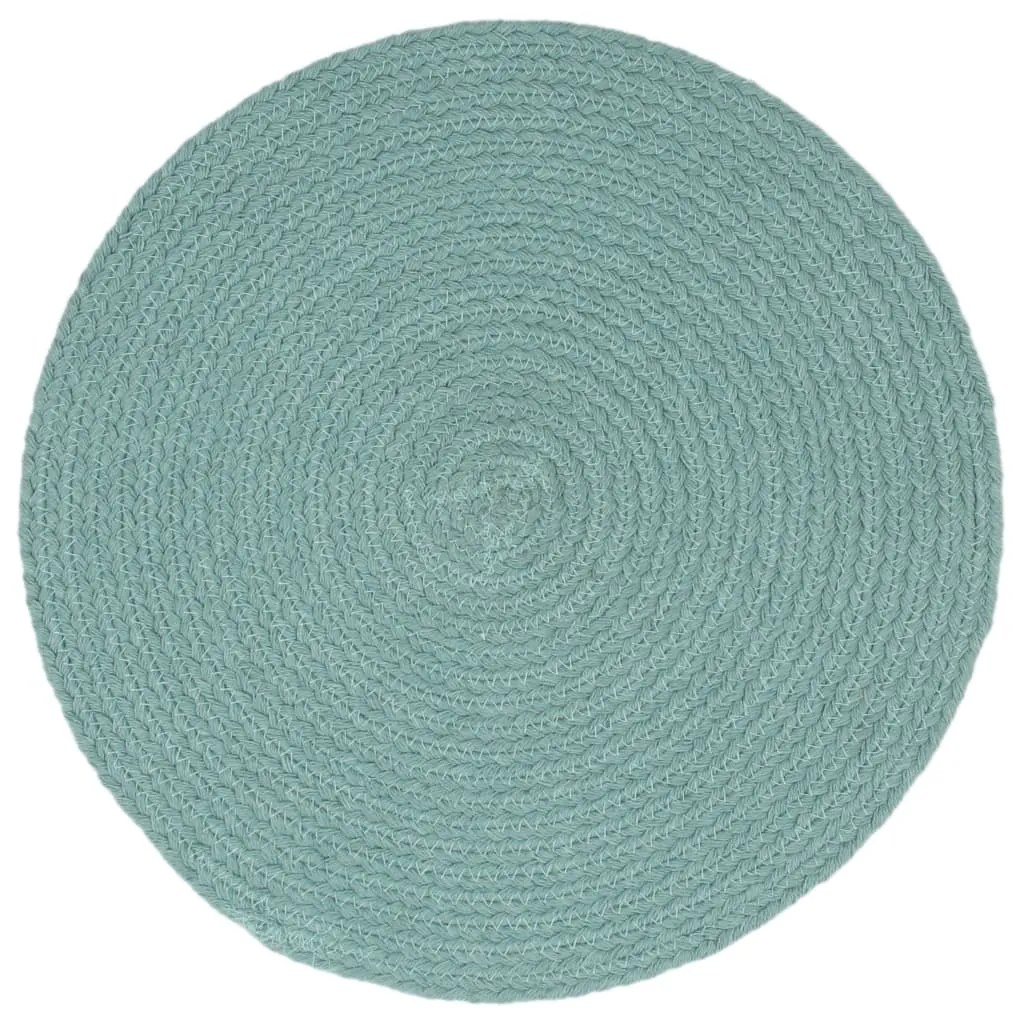Individuais de mesa 6 pcs algodão liso 38 cm redondo verde