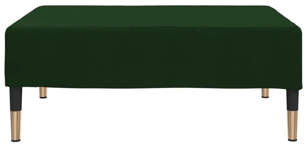 Apoio de pés 78x56x32 cm veludo verde-escuro