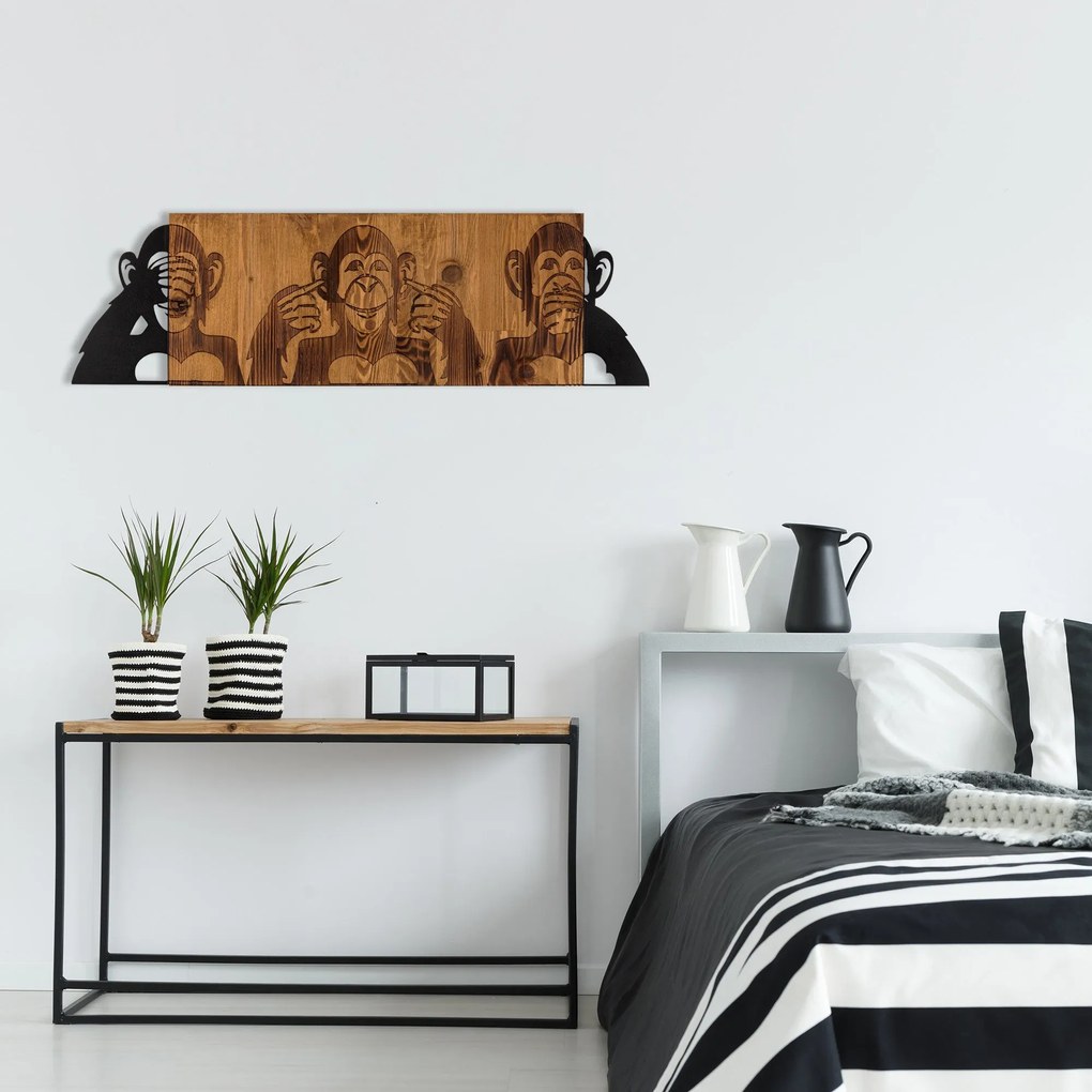 Acessório Decorativo de Parede I didn't see I didn't hear I d – Preto