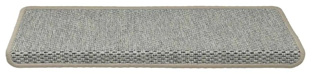 Tapetes escada adesivos aspeto sisal 30 pcs 65x21x4 cm verde