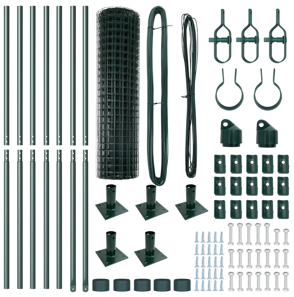 Cerca Euro da Conjunto de 2 Verde Metal 10 x 1,2 m Durável
