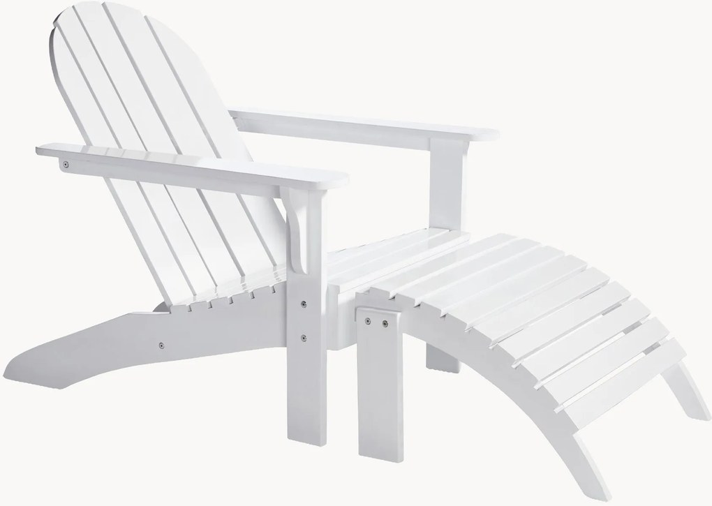 Cadeira para jardim em mogno artesanal com banco Adirondack, conjunto de 2