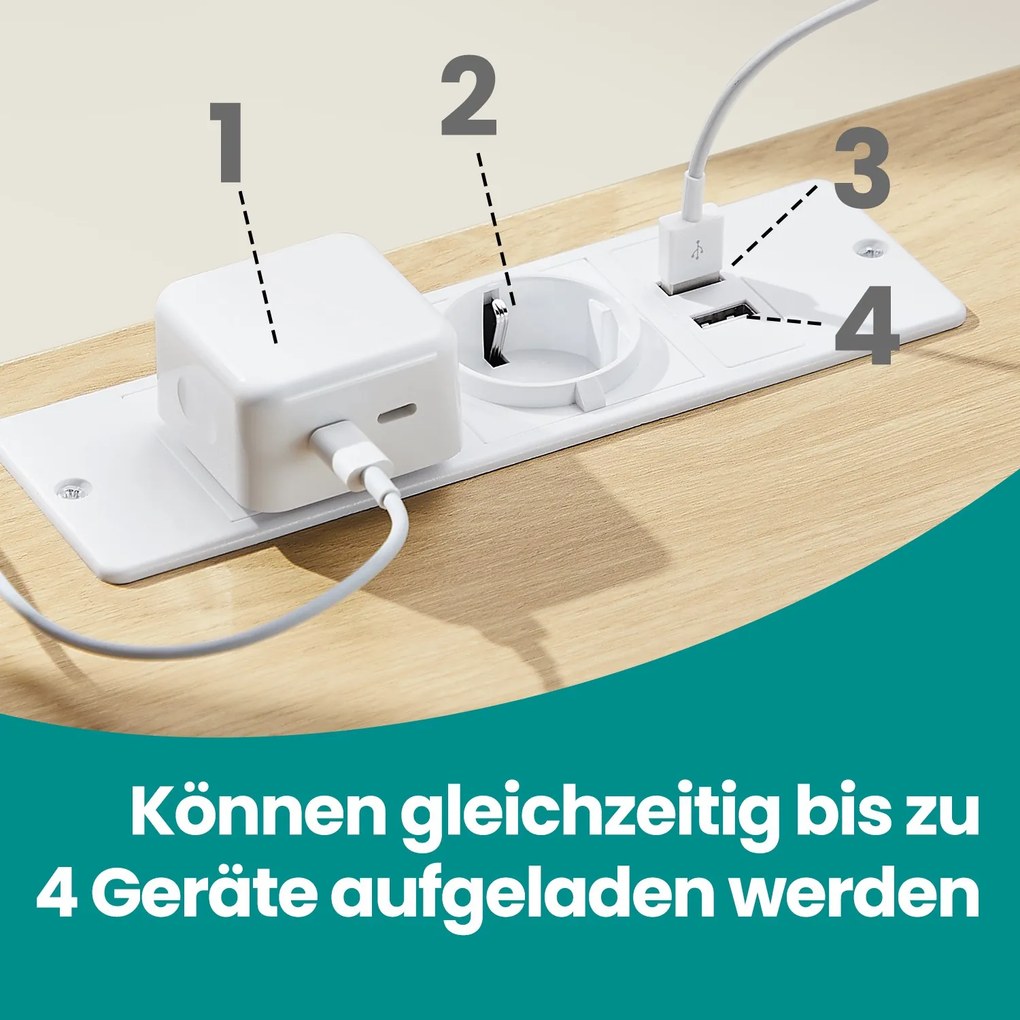 Mesa de cabeceira moderna com 2 tomadas e 2 portas USB com 3 gavetas 35 x 40 x 59 cm em amarelo palha
