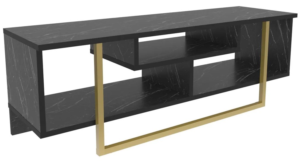Móvel para TV Asal – Preto e Dourado – 120 cm x 35,2 cm x 40,2 cm