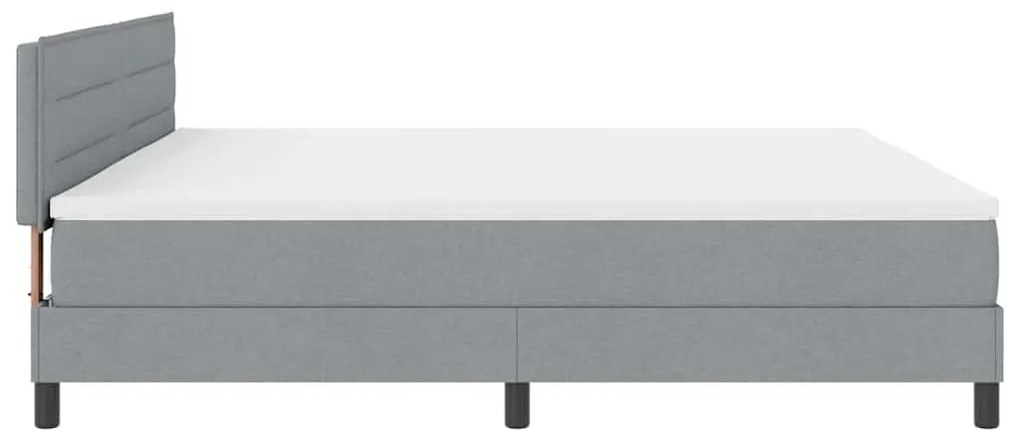 Cama Box com Colchão Cinza Claro 200x200 cm Tecido