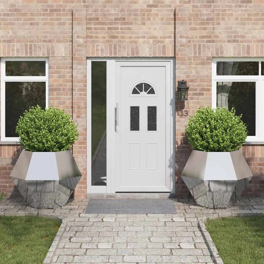 vidaXL Floreira 2 pcs Prateado 100 x 100 x 80 cm Aço Galvanizado