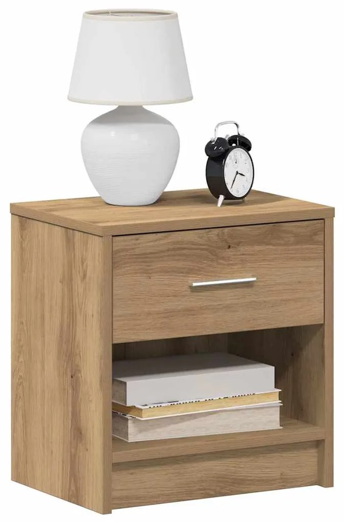 vidaXL Mesas de cabeceira 2pcs c/ gaveta 39x28x41cm carvalho artisiano