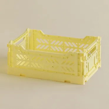 Caixa Dobrável E Empilhável De Plástico Doli Amarelo & 26 Cm - Sklum