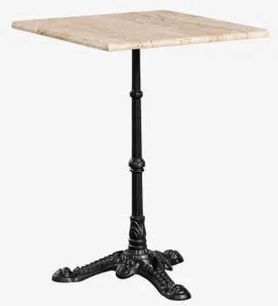 Mesa De Bar Quadrada Em Pedra Natural Azteca 60 X 60 Cm & Travertino - Preto - Sklum