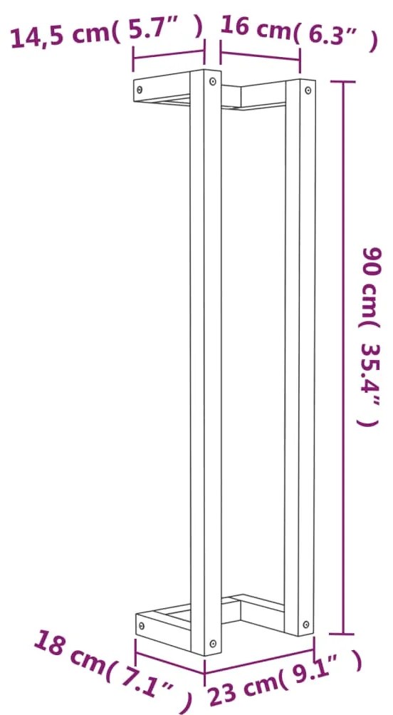 Toalheiro 23x18x90 cm pinho maciço branco